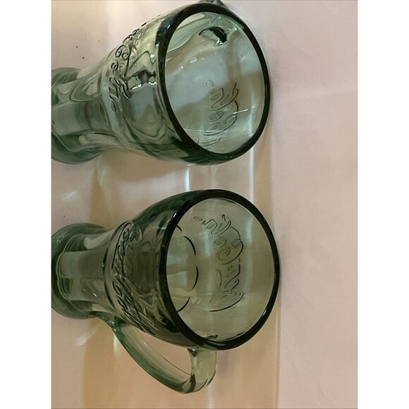 VTG Set of 2 Libbey Coca-Cola Glass w/Handle Georgia Green Mugs Heavy 14 oz - Picture 6 of 6
